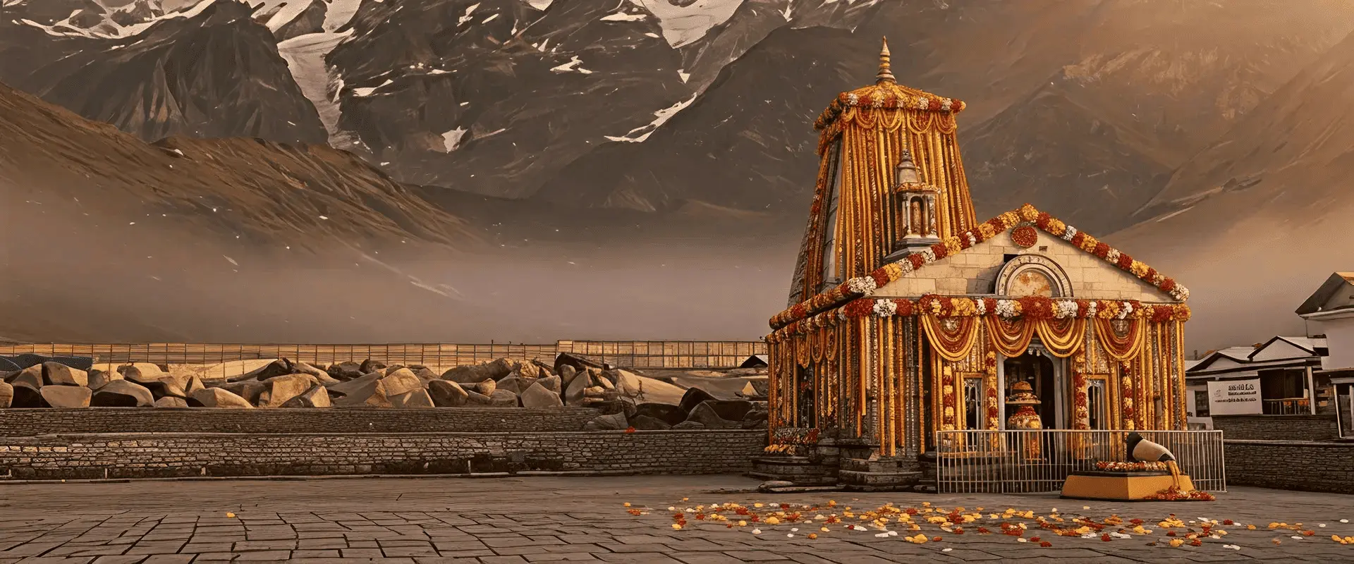 Kedarnath temple at night in the Himalayas, 2026 Chardham Package from a trusted Chardham Yatra package expert.