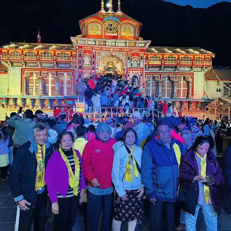 Char Dham Tour Image Of international clients happily visiting char dham temples during their chardham yatra package