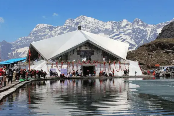 Holy Hemkund Sahib lake and Gurudwara part of your chardham package.
