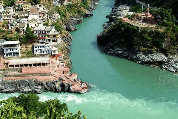 Holy river confluence(sangham) at Rudraprayag, part of our chardham yatra package.